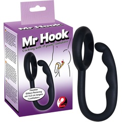  Эрекционное кольцо с анальным стимулятором Mr Hook 