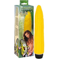  Жёлтый вибромассажер в виде кукурузы 24 см 