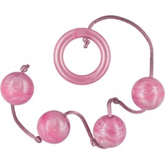  Розовые анальные шарики PLEASURE PEARLS 4 PINK 30 см 