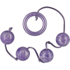  Фиолетовые анальные шарики LEASURE PEARLS 4 VIOLET 30 см 