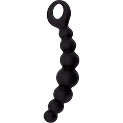  Чёрная анальная цепочка CATERPILL-ASS SILICONE BLACK 19,5 см 