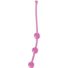  Розовая анальная цепочка JAMMY JELLY ANAL 3 BEADS PINK 15 см 