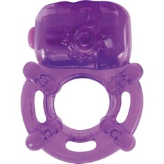  Фиолетовое эрекционное виброкольцо VIBRATING COCK RING KINKY 