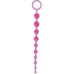  Розовая анальная цепочка с 10 шариками JAMMY JELLY ANAL 10 BEADS 32 см 