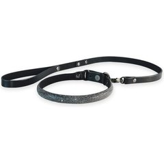  Эффектный сверкающий ошейник с поводком Гламур 