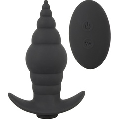  Черная анальная вибропробка RC Butt Plug 9,6 см 