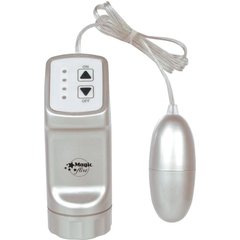  Серебристое виброяйцо с пультом управления на проводе 