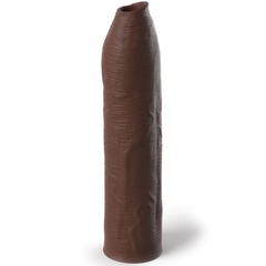  Коричневая насадка-удлинитель Uncut Silicone Penis Enhancer 17,8 см 
