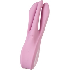  Розовый вибратор Threesome 1 с пальчиками 