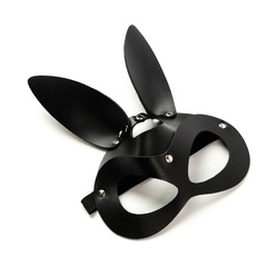  Черная маска Зайка с длинными ушками 