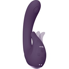  Фиолетовый вибромассажер Miki со стимулятором клитора 17 см 