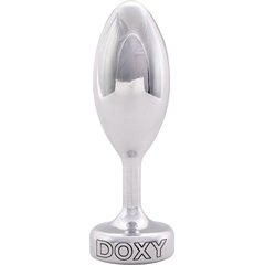  Серебристая анальная втулка Doxy Smooth Butt Plug 10,5 см 