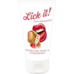  Лубрикант на водной основе Lick it! Sparkling Wine and Strawberry с ароматом клубники и шампанского 50 мл 