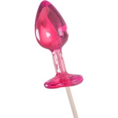  Розовый леденец в форме анальной втулки со вкусом айриш крим 29 гр 