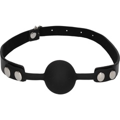  Черный кляп-шарик Silicone Ball Gag with Adjustable Bonded Leather Straps 