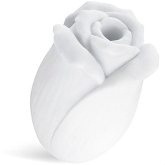  Белый нереалистичный мастурбатор в форме бутона цветка White Rose 
