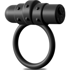  Черное перезаряжаемое эрекционное кольцо Vibrating Silicone C-Ring 
