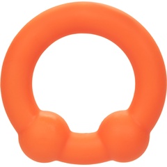  Оранжевое эрекционное кольцо Liquid Silicone Dual Ball Ring 
