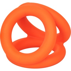  Оранжевое тройное эрекционное кольцо Liquid Silicone Tri-Ring 