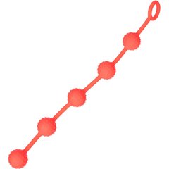  Красная анальная цепочка с кольцом 30 см. FFF 