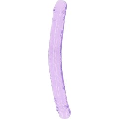  Двусторонний фиолетовый фаллоимитатор 34 см 