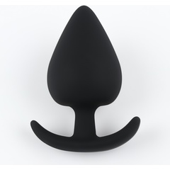  Черная силиконовая анальная пробка Soft-touch 5,3 см 