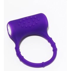  Фиолетовое эрекционное виброкольцо с пупырышками 