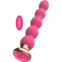  Розовый вибратор-ёлочка Mini Vibrator с пультом ДУ 19 см 