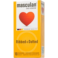  Презервативы с колечками и пупырышками Masculan Ribbed Dotted 10 шт 