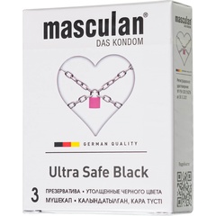 Ультрапрочные презервативы Masculan Ultra Safe Black 3 шт 
