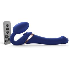  Синий безремневой страпон Multi Orgasm Size S с клиторальной стимуляцией 