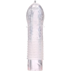  Прозрачная массажная насадка на пенис с рельефом 12,5 см 