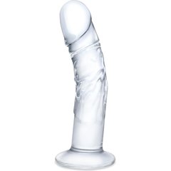  Стеклянный фаллоимитатор из стекла 7’’ Curved Realistic Glass Dildo With Veins 15,9 см 