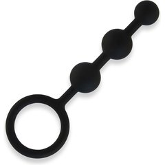  Черные силиконовые анальные бусы Silicone Anal Beads 14 см 