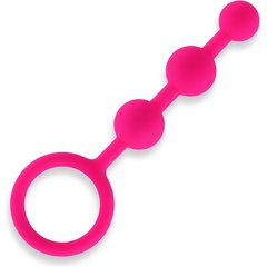  Розовые силиконовые анальные бусы Silicone Anal Beads 14 см 