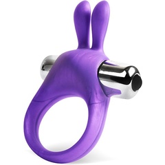  Фиолетовое эрекционное виброкольцо с ушками 