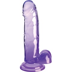  Фиолетовый фаллоимитатор с мошонкой на присоске 7’’ Cock with Balls 20,3 см 