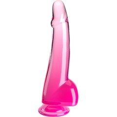  Розовый фаллоимитатор с мошонкой на присоске 10’’ Cock with Balls 27,9 см 