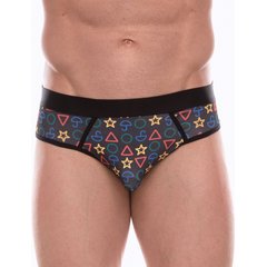  Темно-серые мужские трусы-джоки с принтом в виде цветных значков 