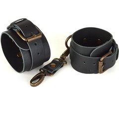  Черные кожаные наручники IDEAL 
