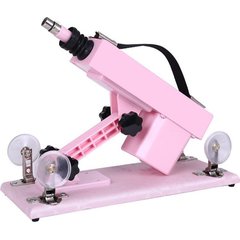  Розовая секс-машина с проводным пультом и 5 насадками 