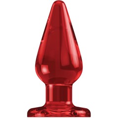  Красный акриловый анальный стимулятор Bottom Line Model 2 10,5 см 