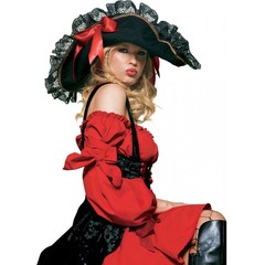  Роскошная пиратская шляпа с кружевами и бантом 