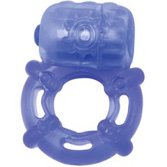  Голубое эрекционное кольцо с вибрацией Climax Juicy Rings 