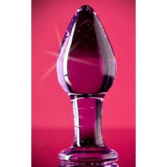  Фиолетовая анальная пробка из стекла 9 см 
