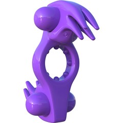  Фиолетовое эрекционное кольцо с вибрацией Wonderful Wabbit 