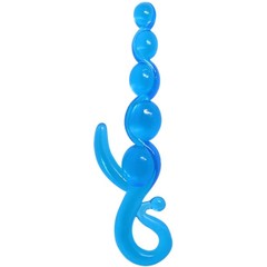  Голубой анальный стимулятор-цепочка 22 см 