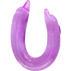  Фиолетовый двойной фаллоимитатор Dolphin 30,5 см 