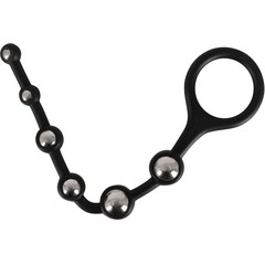  Анальная цепочка с ручкой-кольцом Bendable Silicone Beads 25 см 