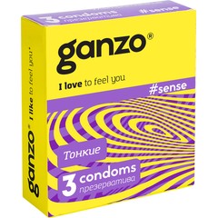 Тонкие презервативы для большей чувствительности Ganzo Sence 3 шт 